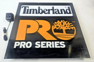 Vintage Timberland Pro Series Lighted Sign Shoe Store Display 18x18